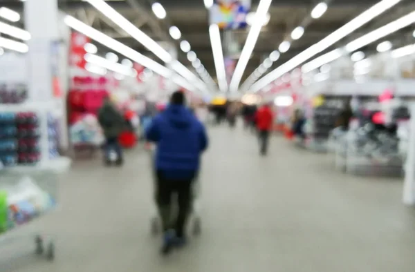 超市商店模糊背景与散景抽象 — 图库照片