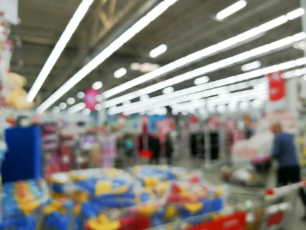 Sklep supermarket rozmycie tła z bokeh abstrakcyjne — Zdjęcie stockowe