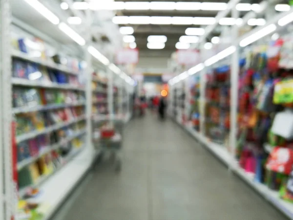 Sklep supermarket rozmycie tła z bokeh abstrakcyjne — Zdjęcie stockowe