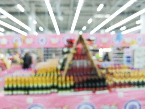 Sklep supermarket rozmycie tła z bokeh abstrakcyjne — Zdjęcie stockowe