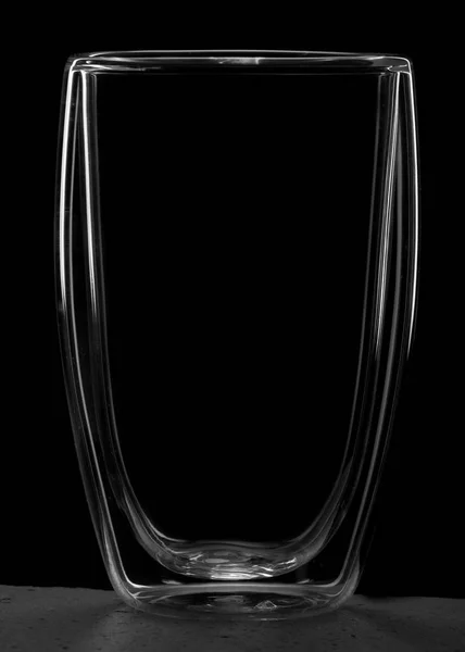 Empty glass on a black background close up — Stock Photo, Image