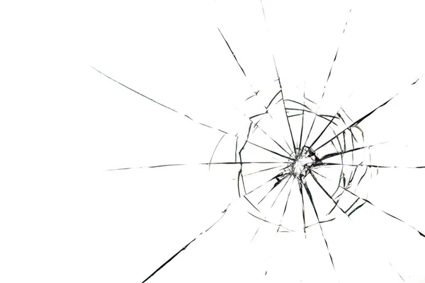 Cracked glass on a white background texture — Stock Photo, Image