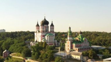 Feofania 'daki Panteleimon Katedrali' nin hava manzarası, Kyiv 'deki Panteleimon manastırı.