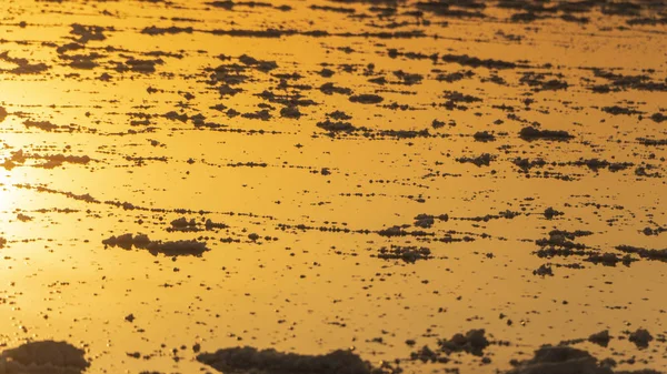 Soirée, sur le lac salé vue sur drone — Photo