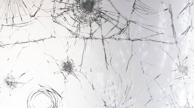 Beyaz arkaplan dokusunda kırık cam.