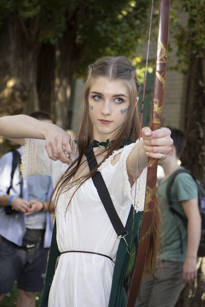 September 23, 2018, Ukraine Kiev: Elves cosplayers posing at Comic Con Ukraine convention