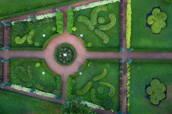 Jardim Estilo Francês Vista Aérea Cidade Bucha Central Park — Fotografia de Stock