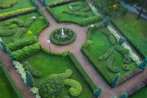 Jardim Estilo Francês Vista Aérea Cidade Bucha Central Park — Fotografia de Stock