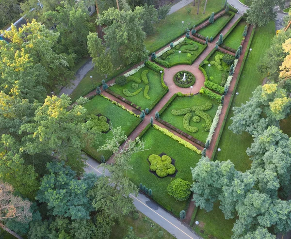 Jardín Estilo Francés Vista Aérea Ciudad Bucha Central Park — Foto de Stock