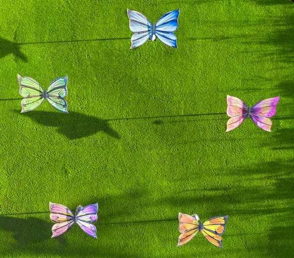 Sonnenschirme Form Eines Schmetterlings Zum Schutz Vor Der Sonne Park — Stockfoto