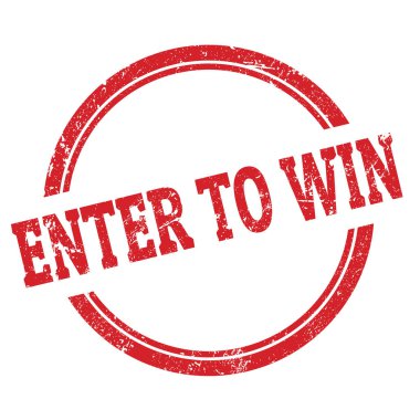 GİRİŞ kırmızı grungy yuvarlak pul işareti kazanmak için.