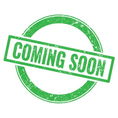 Yakında yeşil grungy yuvarlak pul işareti gelecek.