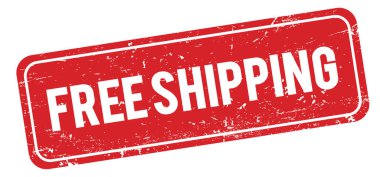 Ücretsiz Sevkiyat Kırmızı grungy dikdörtgen mühür işareti.