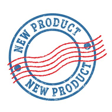 Yeni ürün mavi kırmızı yuvarlak damga.