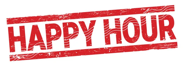 Happy Hour Czerwony Znaczek Grungy — Zdjęcie stockowe