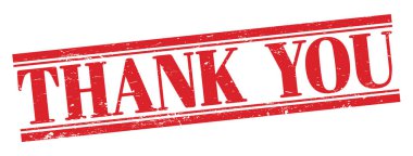 Teşekkür ederim. Kırmızı çirkin dikdörtgen damga işareti..