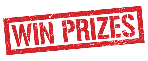 Win Prizes Punainen Suorakulmio Leima — kuvapankkivalokuva