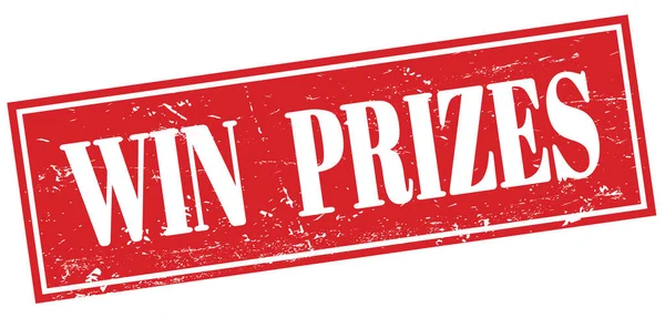 Win Prizes Red Rectangle Stamp — Stock Photo, Image