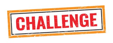 CHALLENGE kırmızı turuncu dikdörtgen damgası.