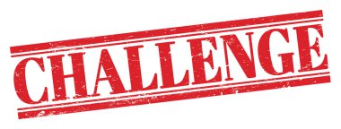 CHALLENGE kırmızı grungy dikdörtgen mühür işareti.