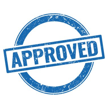 Onaylanmış mavi grungy pulu.