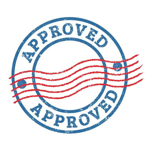 Approved Blue Red Stamp — Stock Photo, Image