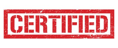 CERTIED kırmızı dikdörtgen damgası.