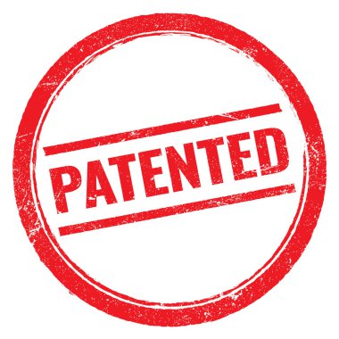 PATENTED kırmızı yuvarlak grungy pulu.