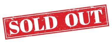 Biletler tükendi kırmızı kirli damga.