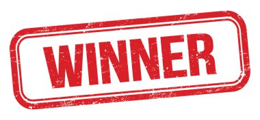 WINNER kırmızı dikdörtgen damgası.