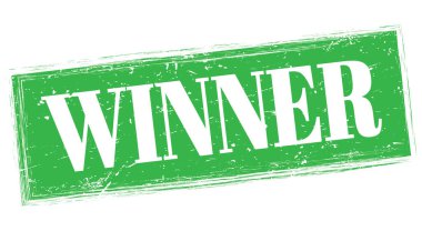WINNER yeşil dikdörtgen damgası.