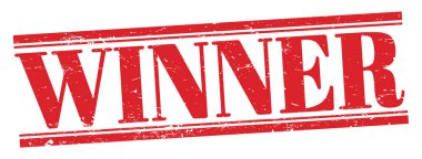 Kazanan: Kırmızı grungy dikdörtgen damgası.