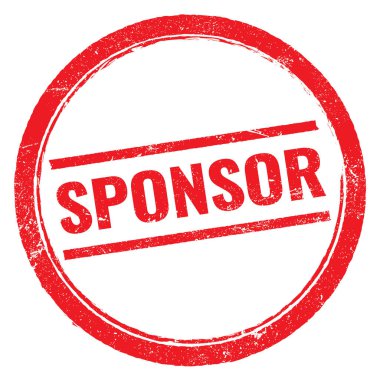SPONSOR kırmızı yuvarlak grungy pulu.