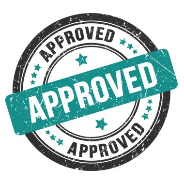 Onaylanmış siyah mavi yuvarlak damga