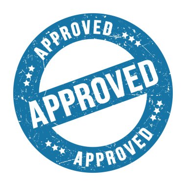 Onaylanmış mavi yuvarlak damga.
