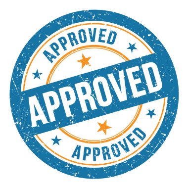 Onaylanmış mavi turuncu grungy pulu.