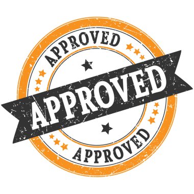 Onaylanmış turuncu siyah yuvarlak damga