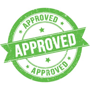 Onaylanmış yeşil yuvarlak damga