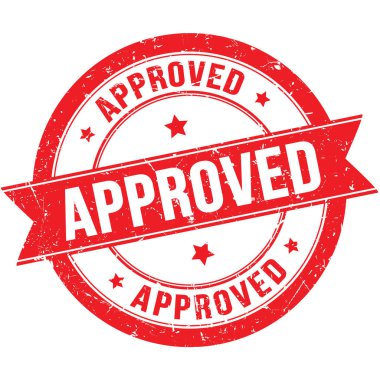 Onaylanmış kırmızı yuvarlak damga