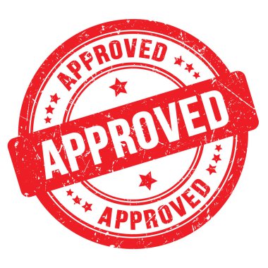 Onaylanmış kırmızı yuvarlak damga