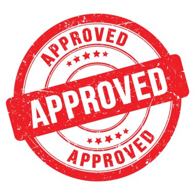 Onaylanmış kırmızı yuvarlak damga