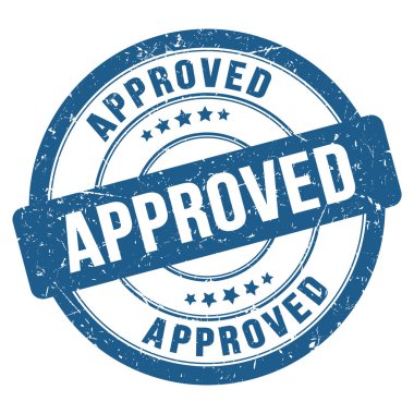 Onaylanmış mavi yuvarlak damga