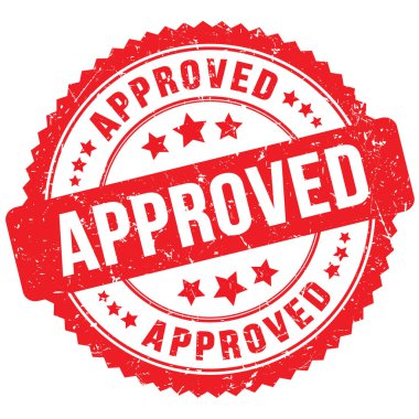 Onaylanmış kırmızı yuvarlak damga