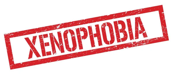 Xenophobia Червоний Гранжевий Знак Марки Прямокутника — стокове фото