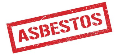 ASBESTOS kırmızı grungy dikdörtgen mühür işareti.