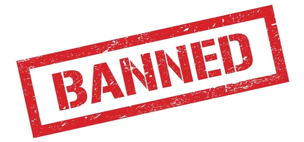 Banned Vermelho Retângulo Grungy Selo Sinal — Fotografia de Stock