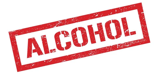Alcohol Rood Grungy Rechthoek Stempel Teken — Stockfoto