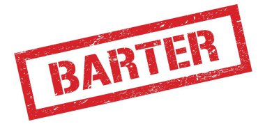 BARTER kırmızı grungy dikdörtgen mühür işareti.