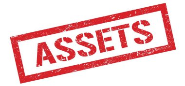 ASSETS kırmızı grungy dikdörtgen pul işareti.