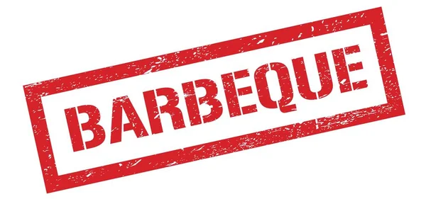 Barbeque Signe Grungy Rectangle Rouge — Photo